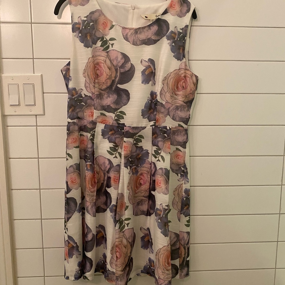 Yumi Kim - Purple Floral Sleeveless Dress - Size 8 / Medium